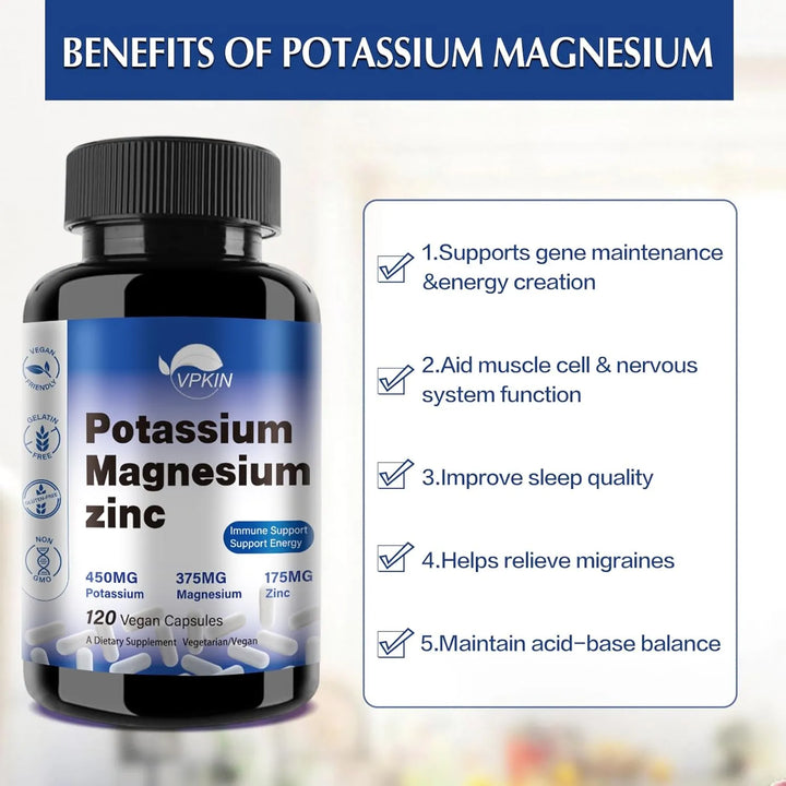 Cápsulas De Potasio Y Magnesio 1000 Mg Apoyo Vascular Huesos - Imagen 4