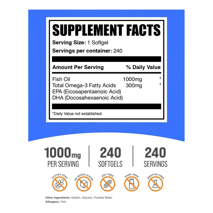 Aceite De Pescado 1000mg Omega 3 Salud General 240 Cap - Imagen 2