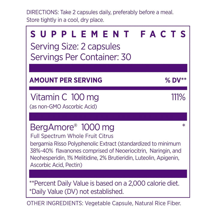 Bergamota Cítrica Italiana 1000 Mg Alta Potencia Salud Cardí - Imagen 2
