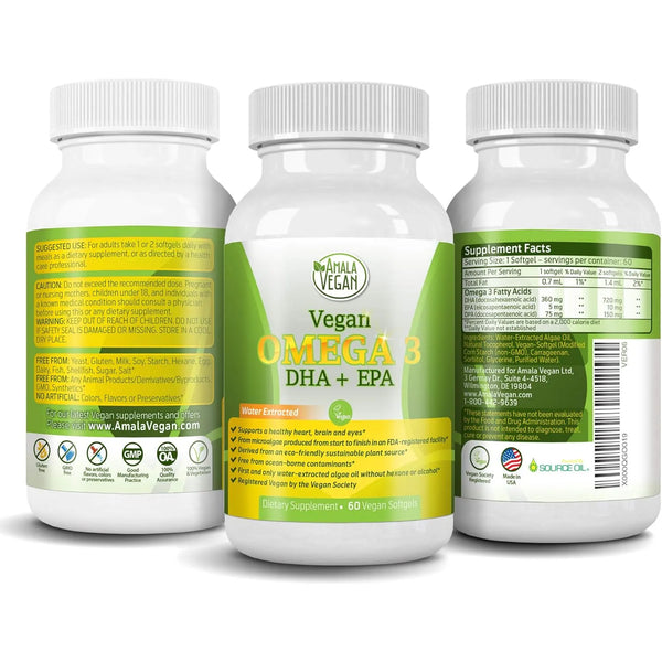 Capsulas Omega 3 Vegano De Liberacion Prolongada Con DHA Y EPA