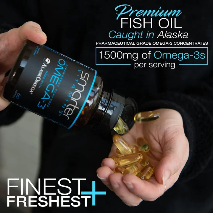 Aceite De Pescado Omega 3 Sabor Fresa 2000 Mg Dha Epa Triple - Imagen 3