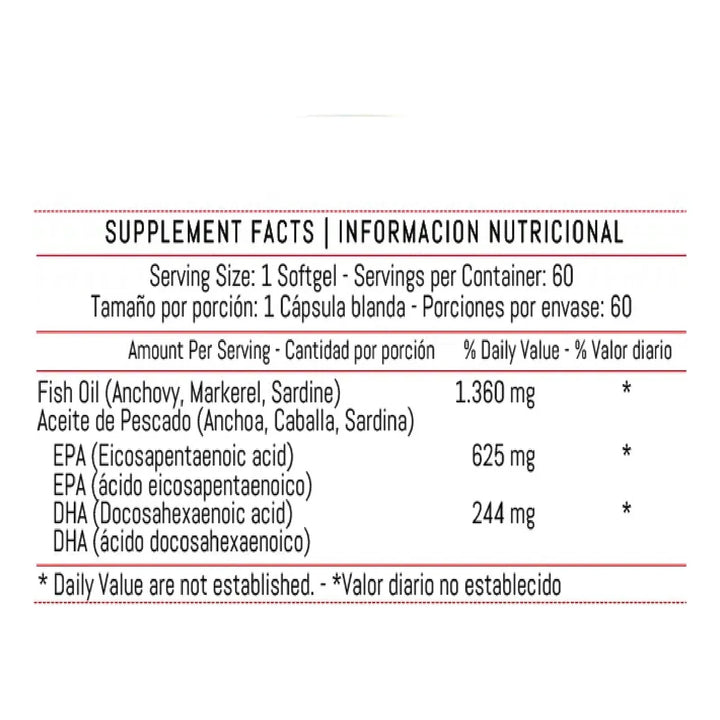  Fish Omega 3 1360mg 60 Softgels No - Imagen 2