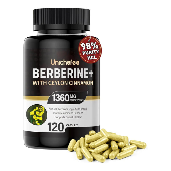 Berberina Hcl 1200mg Con Canela De Ceilán Orgánica Apoyo Met - Imagen 1