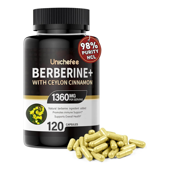 Berberina Hcl 1200mg Con Canela De Ceilán Orgánica Apoyo Met - Imagen 1