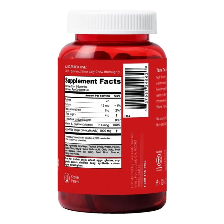 Vitaminas Gomosas De Vinagre De Sidra De Manzana 60 Unidades - Imagen 8