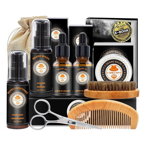 Kit De Aseo De Barba Completo Con Acondicionador Y Accesorios De Lujo XIKEZAN