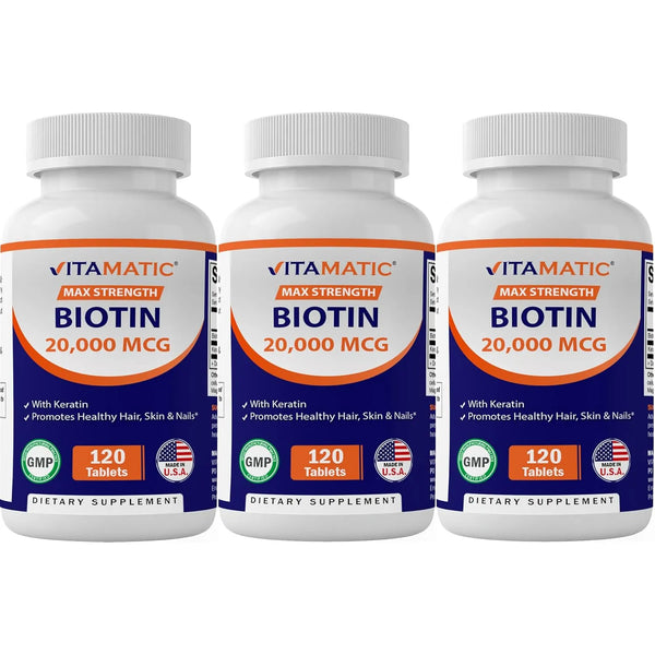 Biotina Alta Potencia 20000 Mcg Con Queratina 100 Mg 120 Tab - Imagen 1