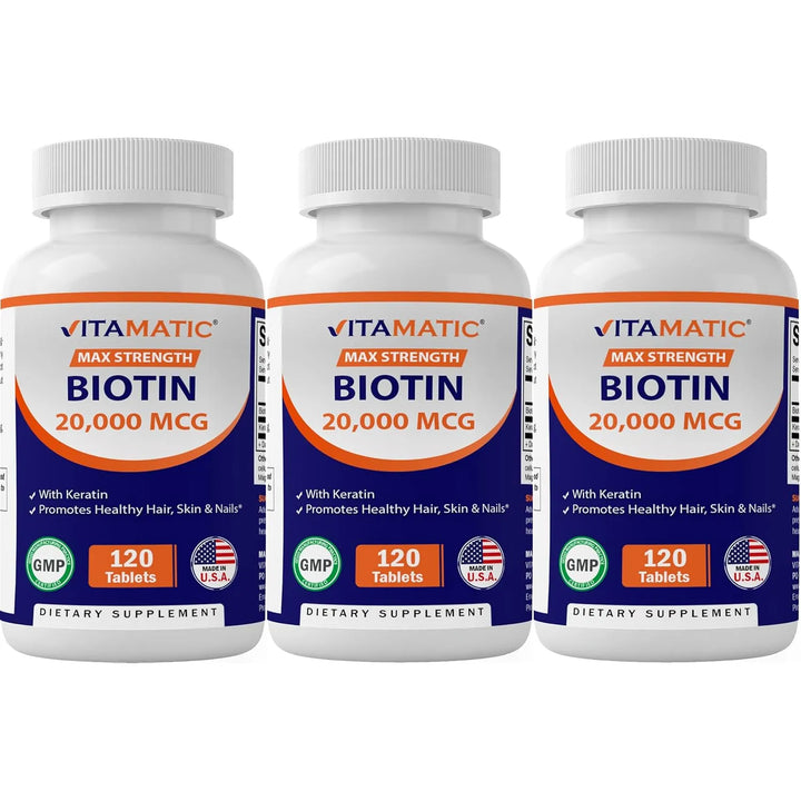 Biotina Alta Potencia 20000 Mcg Con Queratina 100 Mg 120 Tab - Imagen 1