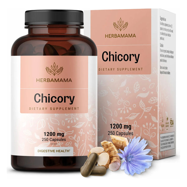 Capsulas De Fibra De Raiz De Achicoria 1200 Mg Digestión Saludable Vegano
