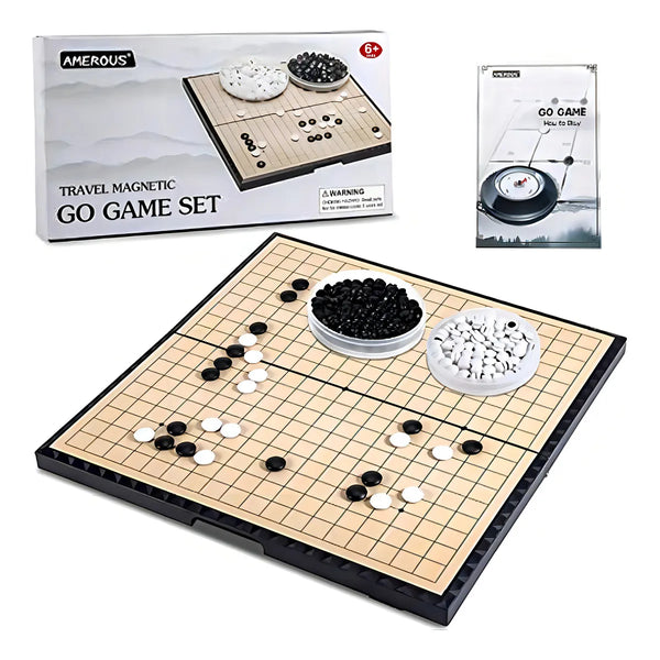 Amerous Juego Magnético De 11 Pulgadas (19 X 19), Juego De Mesa Plegable De Viaje Con Piedras De Plástico Magnéticas Y Reglas De Juego Go Para Principiantes, Niños, Adultos (weiqi) - Imagen 1
