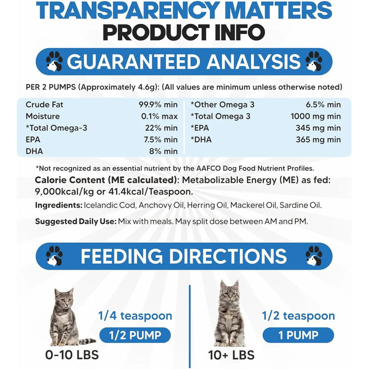Aceite De Pescado Omega 3 Líquido Para Gatos Con Vitaminas T - Imagen 6