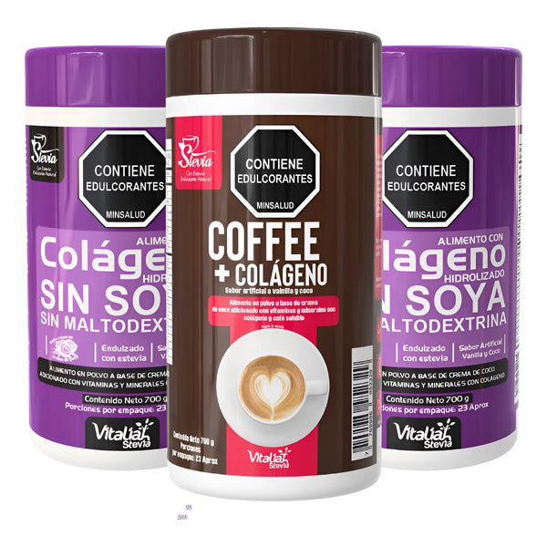 Kit Colágeno Hidrolizado Vainilla X2 Y Coffee Plus Vitaliah - Imagen 1