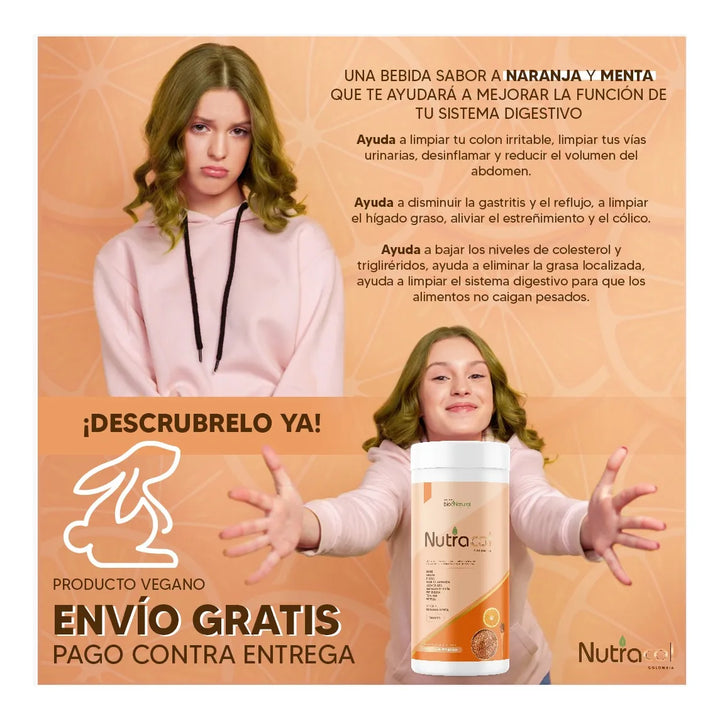 Nutracol Fibra Colon Inflamado  Naranja Menta - Imagen 2