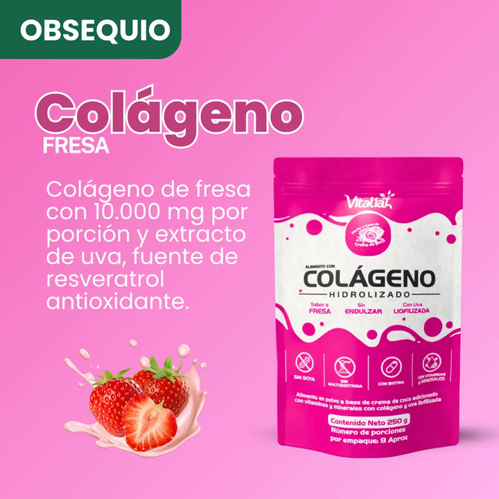 Combo X2 Colágeno Hidrolizado Vainilla Vitaliah + Fresa 250g - Imagen 3