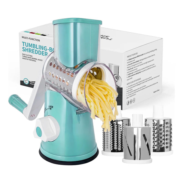 Rallador De Queso Rotativo X Home Con Base De Succion 3 Cuchillas Incluidas