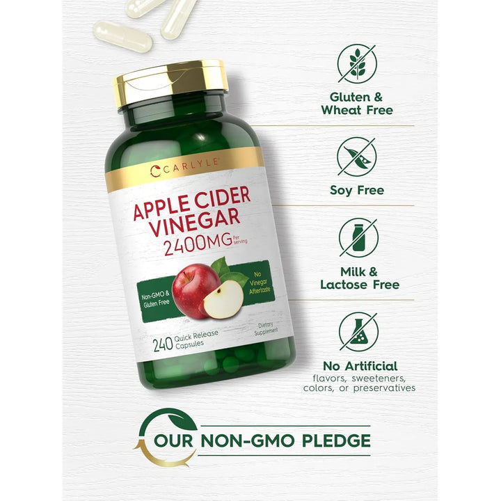 Vinagre De Sidra De Manzana 2400 Mg 100% Natural 240 Cap - Imagen 4