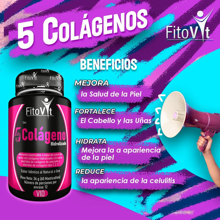 5 Cólagenos Hidrolizado Fitovit Uva - Imagen 4