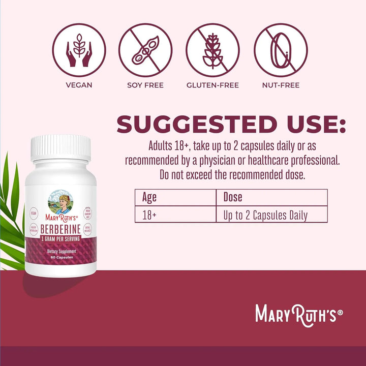 Berberina 1000 Mg Metabolismo Saludable 30 Cápsulas 1.14 G A - Imagen 3