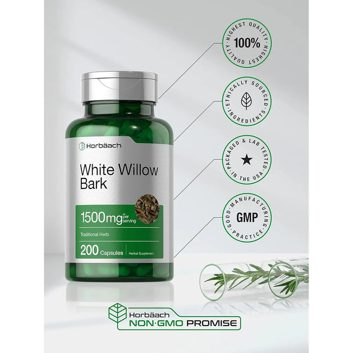 Cápsulas De Corteza De Sauce Blanco 1500 Mg 200 Unidades Máx - Imagen 5
