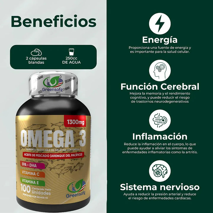 Omega 3 Fish Oil Puro- Epa Dha 1300mg - Imagen 3