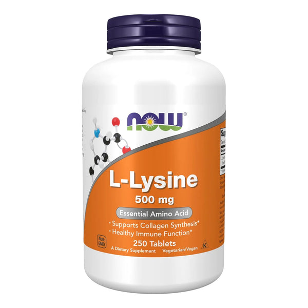 L-Lisina 500 Mg Aminoácido Esencial Para Tejidos Conectivos 250 Tabletas