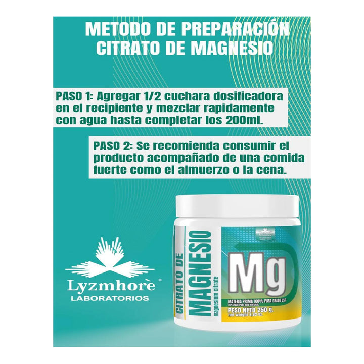 Citrato Magnesio  Puro 250 Gram No Tiene - Imagen 4