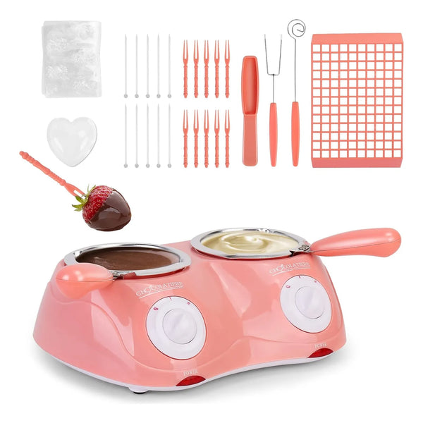 Mini Fuente De Chocolate Doble Olla 8.45 Onzas Temperatura Ajustable Portatil