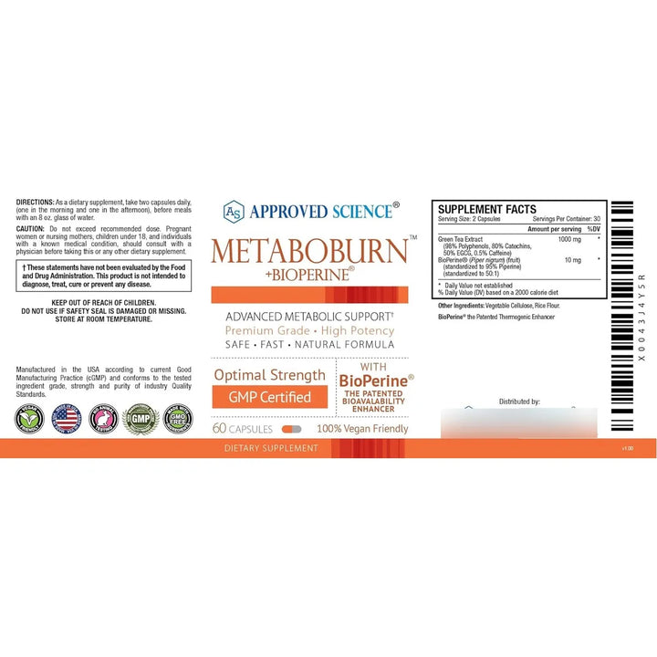 Apoyo Metabólico Con Té Verde Y Bioperine Extracto Potente 6 - Imagen 5