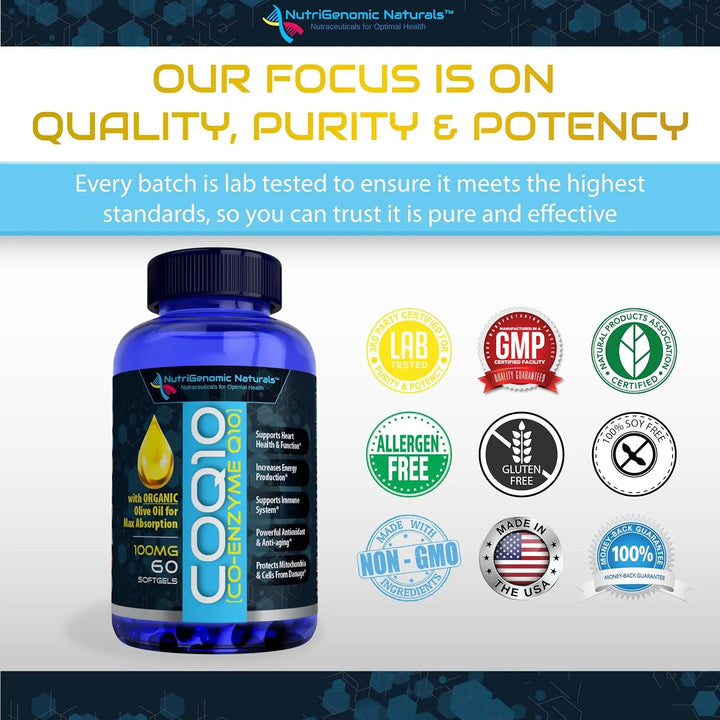 Coenzima Q10 100 Mg Con Aceite De Oliva Orgánico 60 Cápsulas - Imagen 4