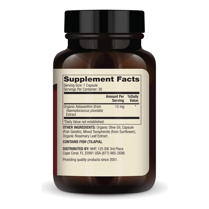 Cápsulas Orgánicas De Astaxantina 12 Mg Antioxidantes 30 Uni - Imagen 2