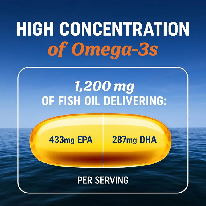 Aceite De Pescado Omega 3 Triple Fuerza 1200 Mg Epa Dha Ácid - Imagen 2