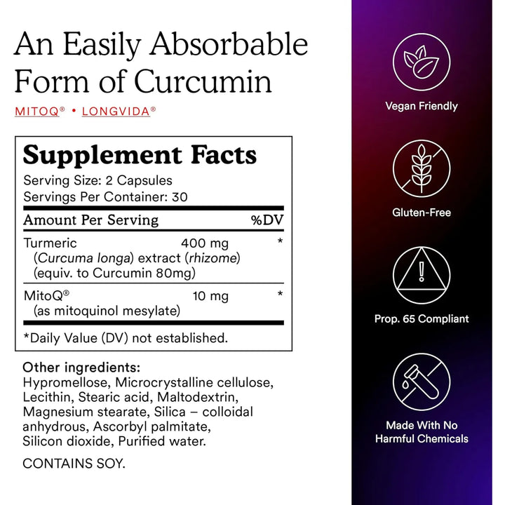 Antioxidante Mitoq Curcumina Avanzado Coq10 Apoyo Inmunidad - Imagen 5