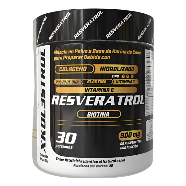 Resveratrol + Colageno Hidrolizado Tipo 1, 2, 3 + Biotina- En Polvo 450 Gramos Sin Edulcorantes Sabor Uva - Imagen 1