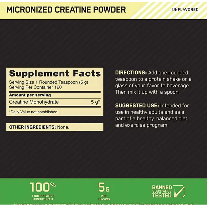 Creatine On 600gr Optimum Nutrition Monohidratada Micronizada - Imagen 2