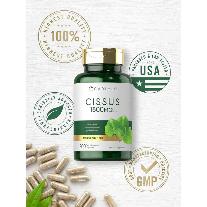 Cissus Quadrangularis 1800mg 200 Cápsulas Extracto Hierbas T - Imagen 5