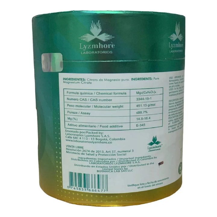 Citrato Magnesio  Puro 250 Gram No Tiene - Imagen 2