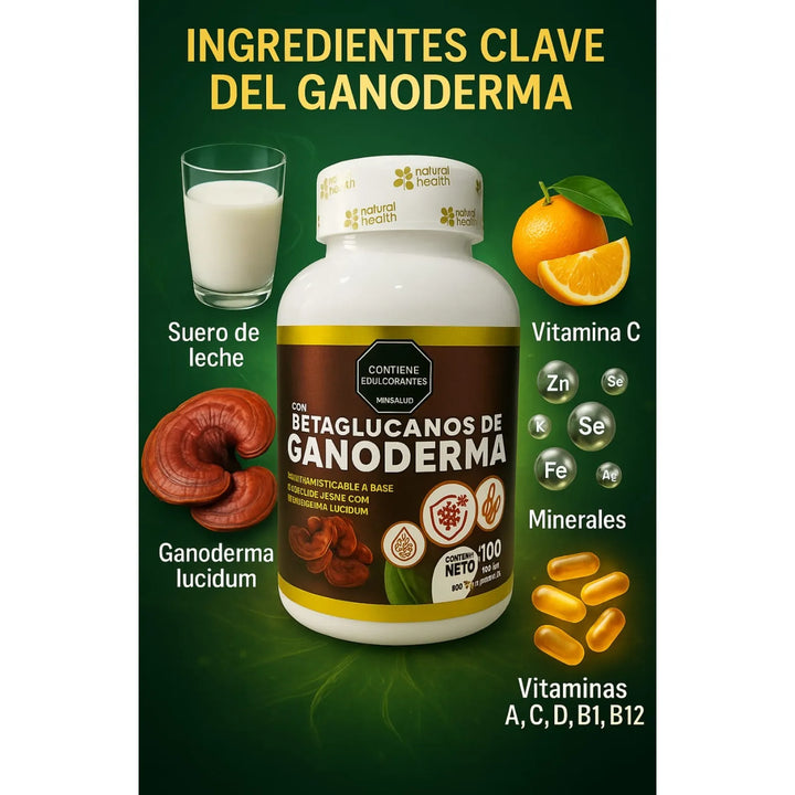 Ganoderma Con Betaglucanos 600mg Refuerzo Defensas Sistema Inmunológico Energía - Imagen 3