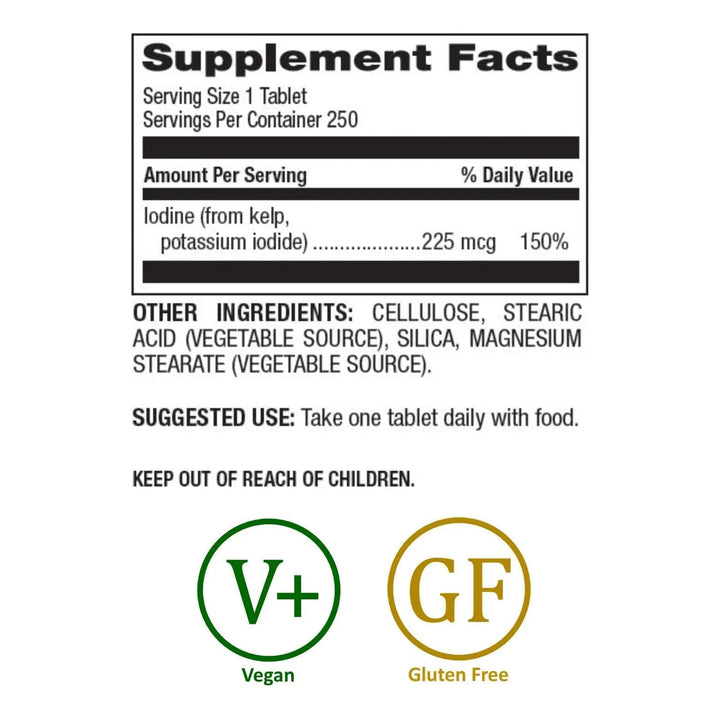 Kelp Natural 225 Mcg Apoyo Tiroideo Regula Metabolismo 250 T - Imagen 2