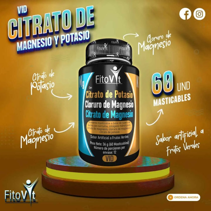 Citrato De Magnesio Y Potasio X60 Fitovit Original Frutos Verdes - Imagen 6
