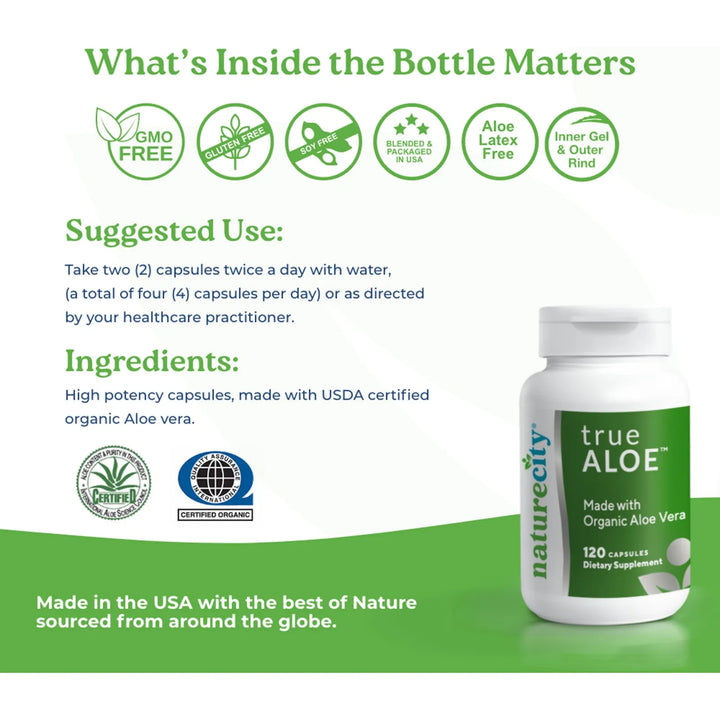 Cápsulas De Aloe Vera Orgánico 80000 Mg Soporte Digestivo Pi - Imagen 6