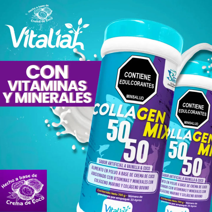 Kit Colágeno Hidrolizado Vitaliah 50/50 Marino Y Bovino X2 - Imagen 5