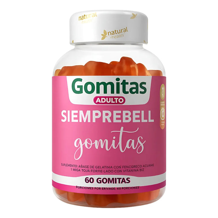 Gomas Para Aumento Y Tonificación De Glúteos Siemprebell Con Invima Aguaje Fenogreco Maca Roja 60und - Imagen 1