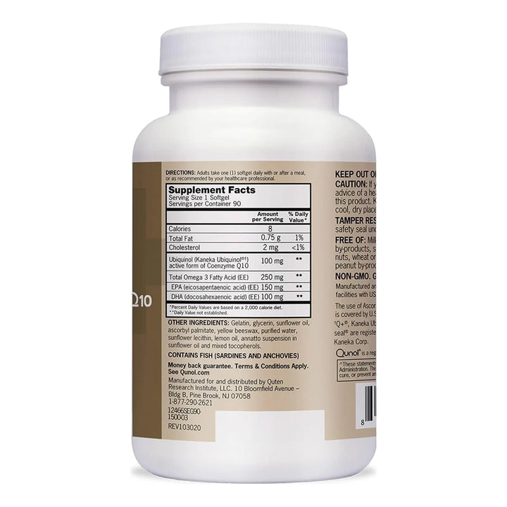 Ubiquinol Coq10 100 Mg Con Omega 3 250 Mg Para Energía Antio - Imagen 9