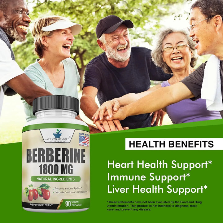 Berberina 1800mg Pastillas Salud Cardiovascular Y Apoyo Inmu - Imagen 5
