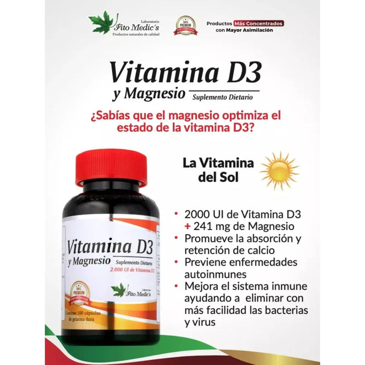 Vitamina D3 2000 Iu X100 - Unid - Imagen 3