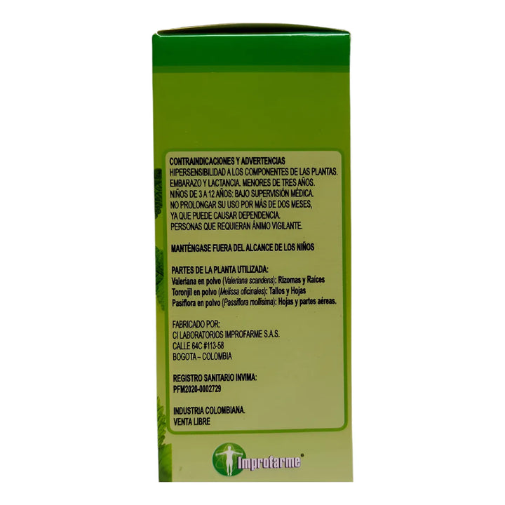 Valeriana + Toronjil + Pasiflora Sin Sabor - Imagen 3