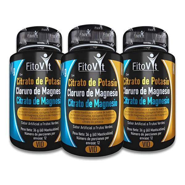 Citratos De Magnesio Potasio X3 Fitovit Original Frutos Verdes - Imagen 1
