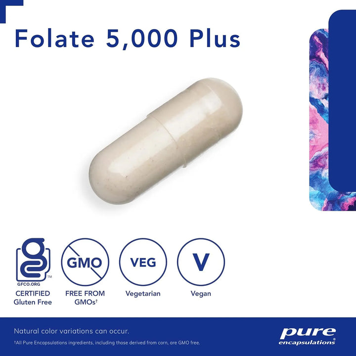 Folato Activado 5000 Mcg Con Vitamina B12 Y B6 60 Cápsulas - Imagen 3