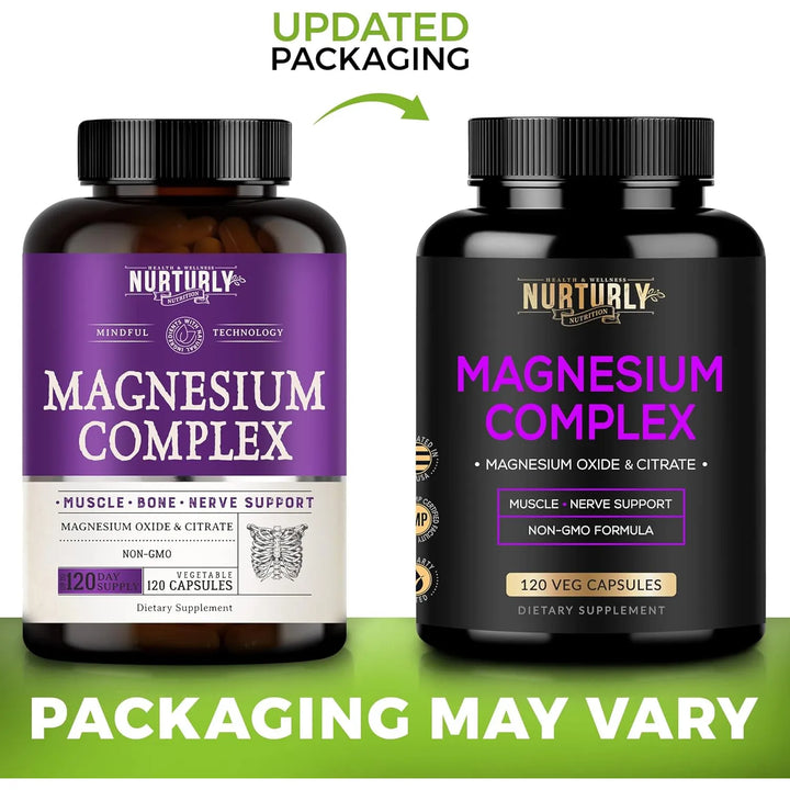 Magnesio Complex 500mg Óxido Y Citrato Óseo Muscular 120 Cap - Imagen 4