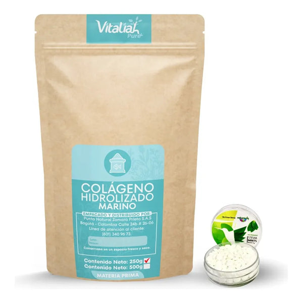 Doypack Colágeno Puro Marino Vitaliah 250g + Mentas Naturales - Imagen 1